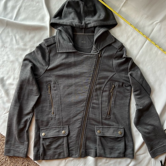 Womens Eddie Bauer zip up long sleeve hooded gray Jacket
size med/lrg - Picture 1 of 12